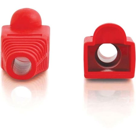 C2G RJ45 PLUG COVER 6.0MM OD RED TAA, 50PK 4755